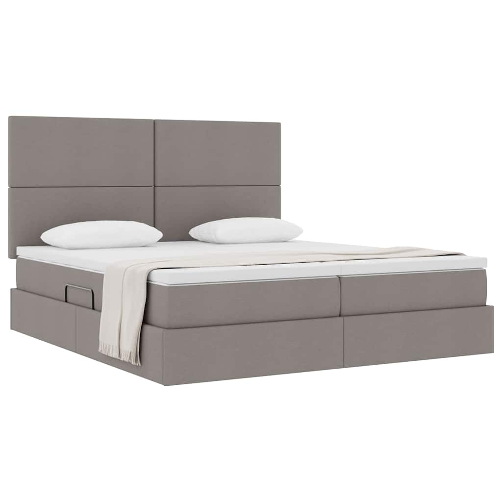 Krevet s od storage s uzglavljem Sivosmeđa 180 x 200 cm Tkanina