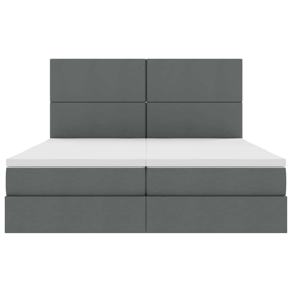 Krevet s od storage s uzglavljem Tamnosiva 200 x 200 cm Tkanina