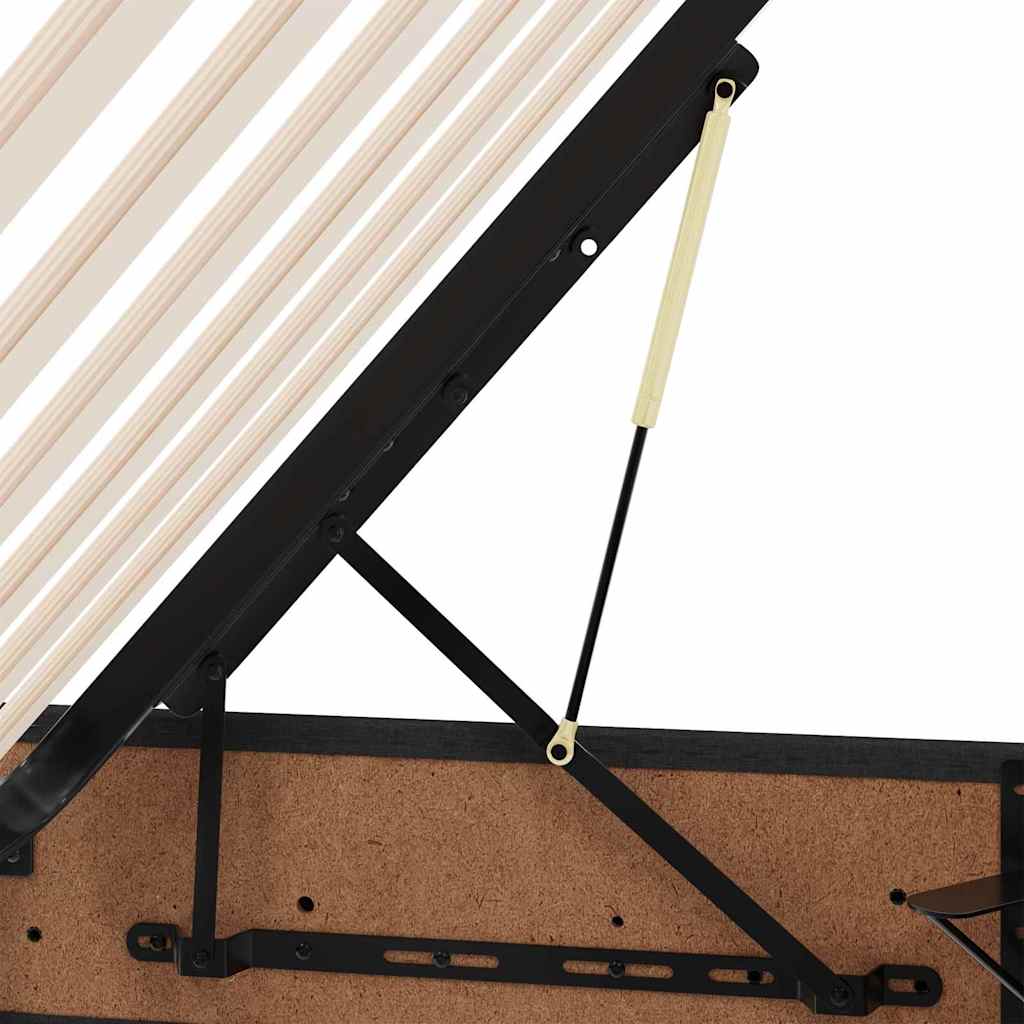 Krevet s od storage s uzglavljem Crna 200 x 200 cm Lažna koža