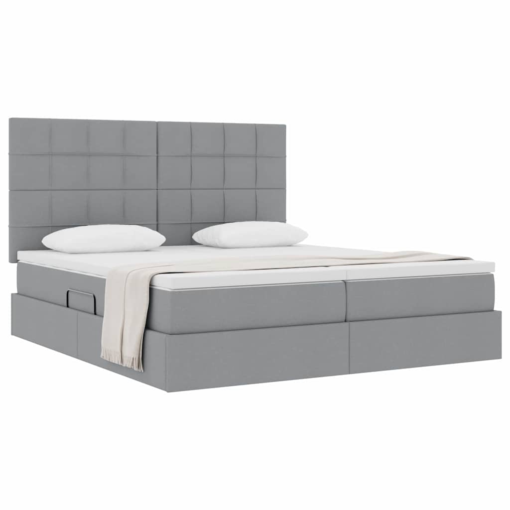 Krevet s od storage s pohranom Svjetlosiva 180 x 200 cm Tkanina