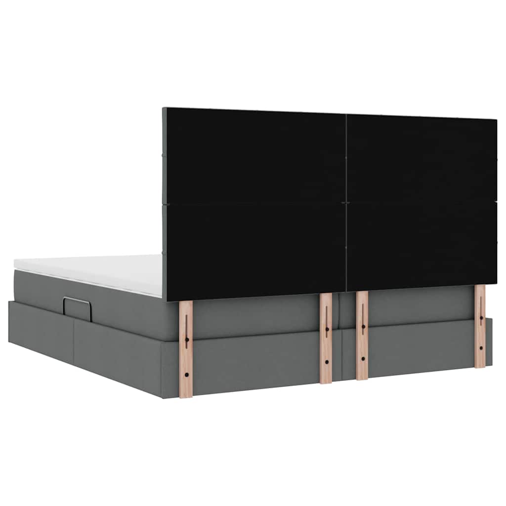 Krevet s od storage s uzglavljem Tamnosiva 180 x 200 cm Tkanina