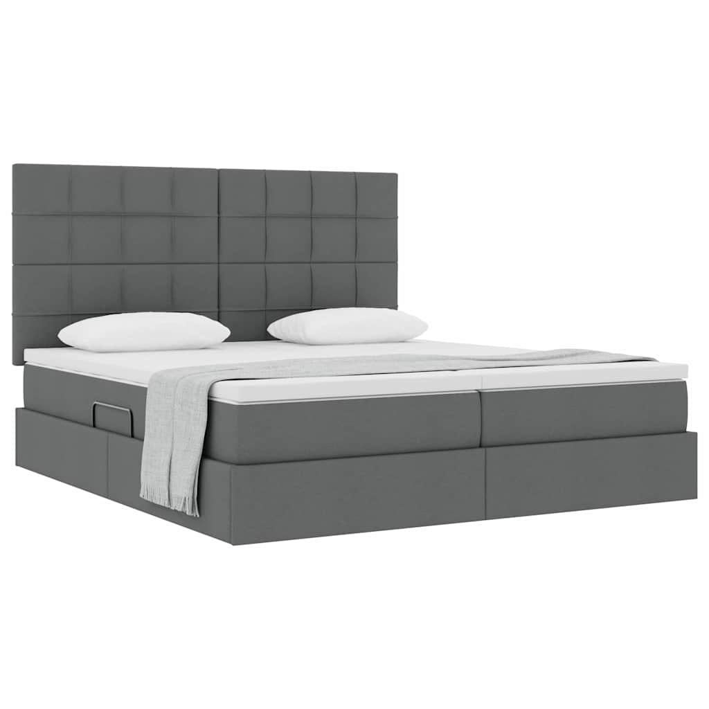 Krevet s od storage s uzglavljem Tamnosiva 180 x 200 cm Tkanina