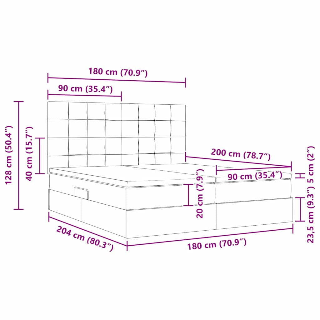 Krevet s od storage s uzglavljem Krema 180 x 200 cm Tkanina