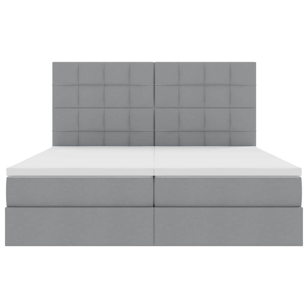 Krevet s od storage s pohranom Svjetlosiva 200 x 200 cm Tkanina