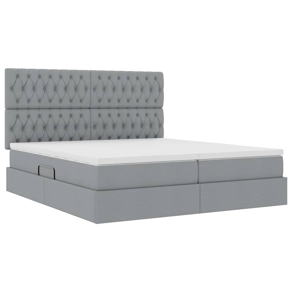 Krevet s od storage s pohranom Svjetlosiva 180 x 200 cm Tkanina
