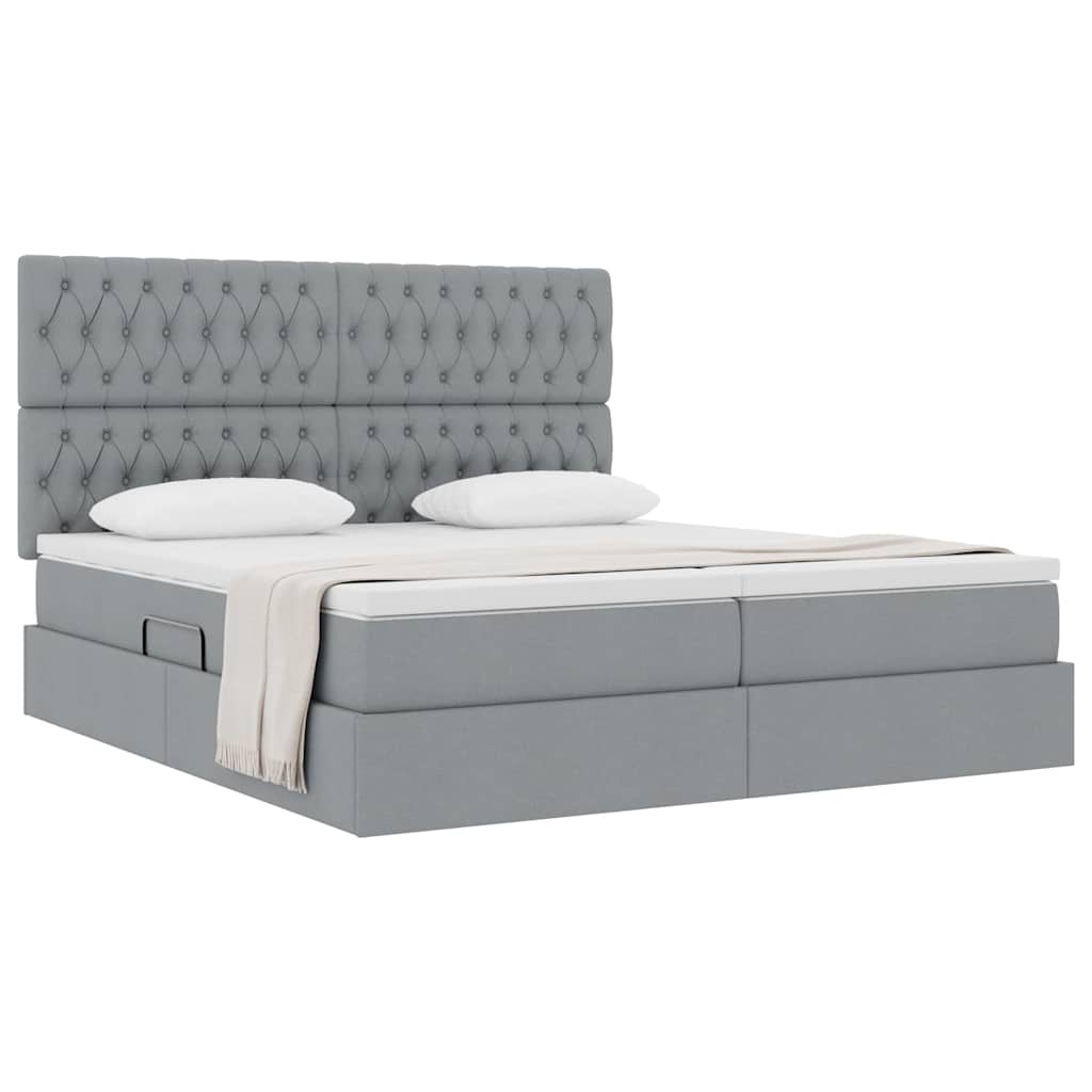Krevet s od storage s pohranom Svjetlosiva 180 x 200 cm Tkanina