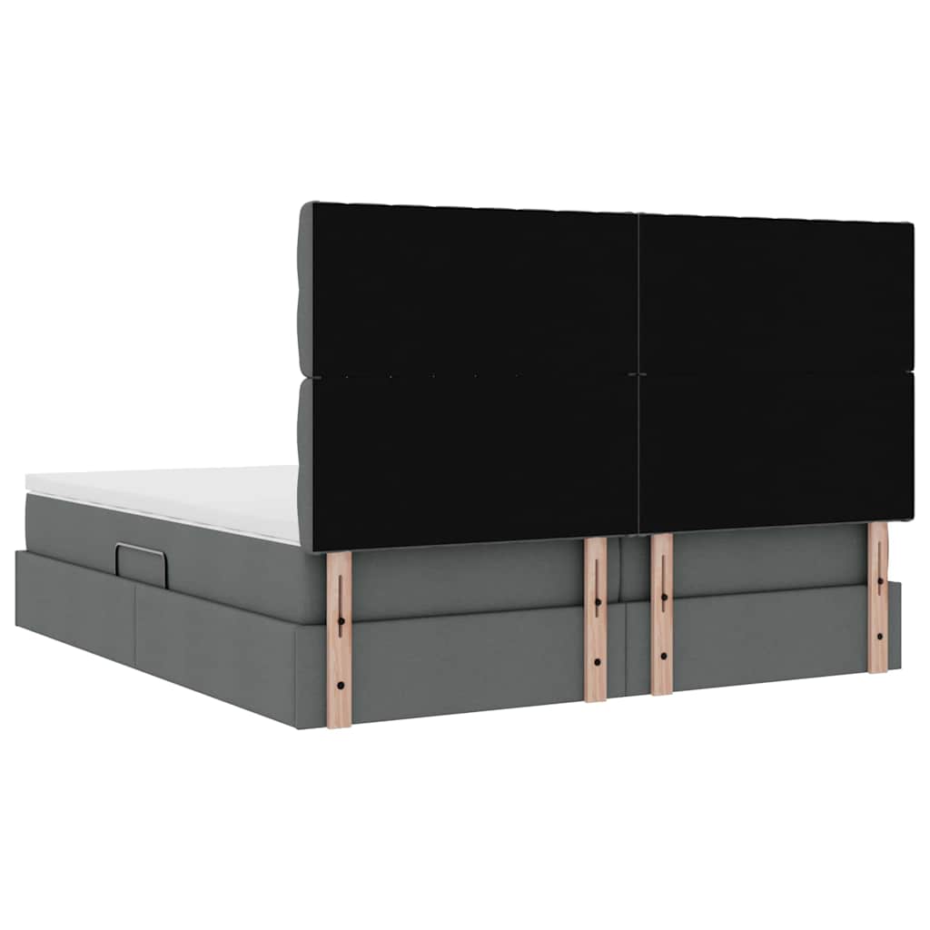 Krevet s od storage s uzglavljem Tamnosiva 180 x 200 cm Tkanina