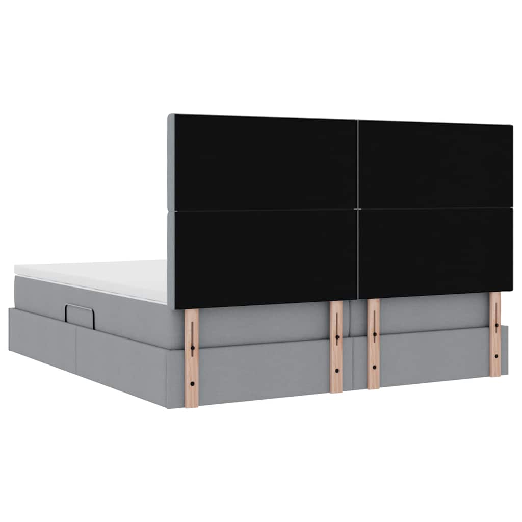 Krevet s od storage s pohranom Svjetlosiva 180 x 200 cm Tkanina