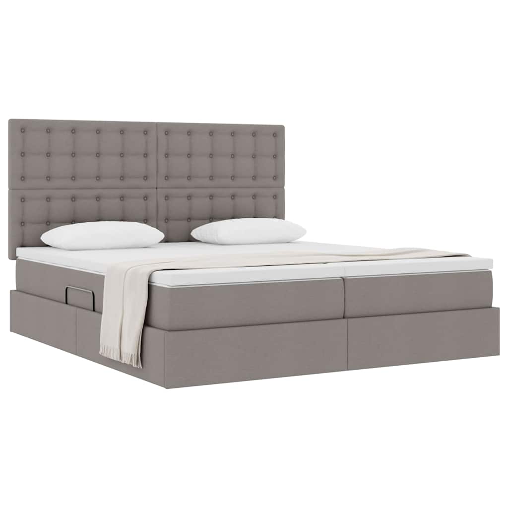 Krevet s od storage s uzglavljem Sivosmeđa 180 x 200 cm Tkanina