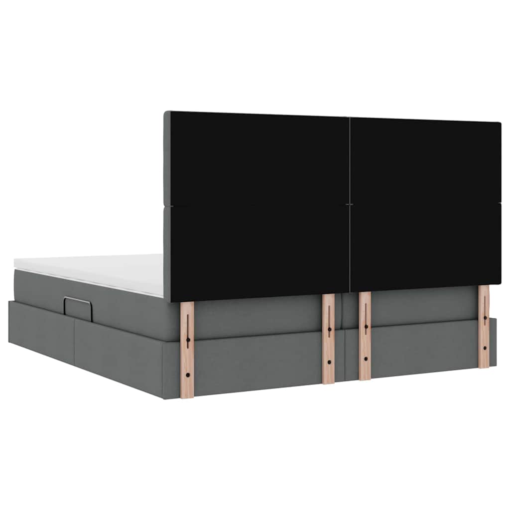 Krevet s od storage s uzglavljem Tamnosiva 200 x 200 cm Tkanina