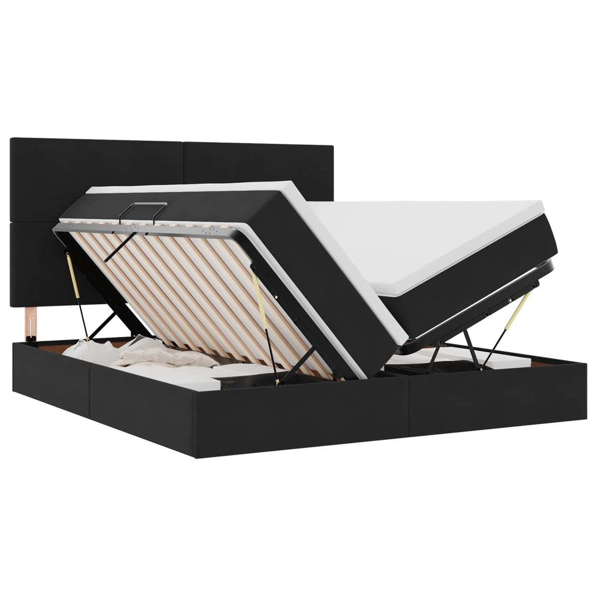Krevet s od storage s madracem Crna 180 x 200 cm Baršun