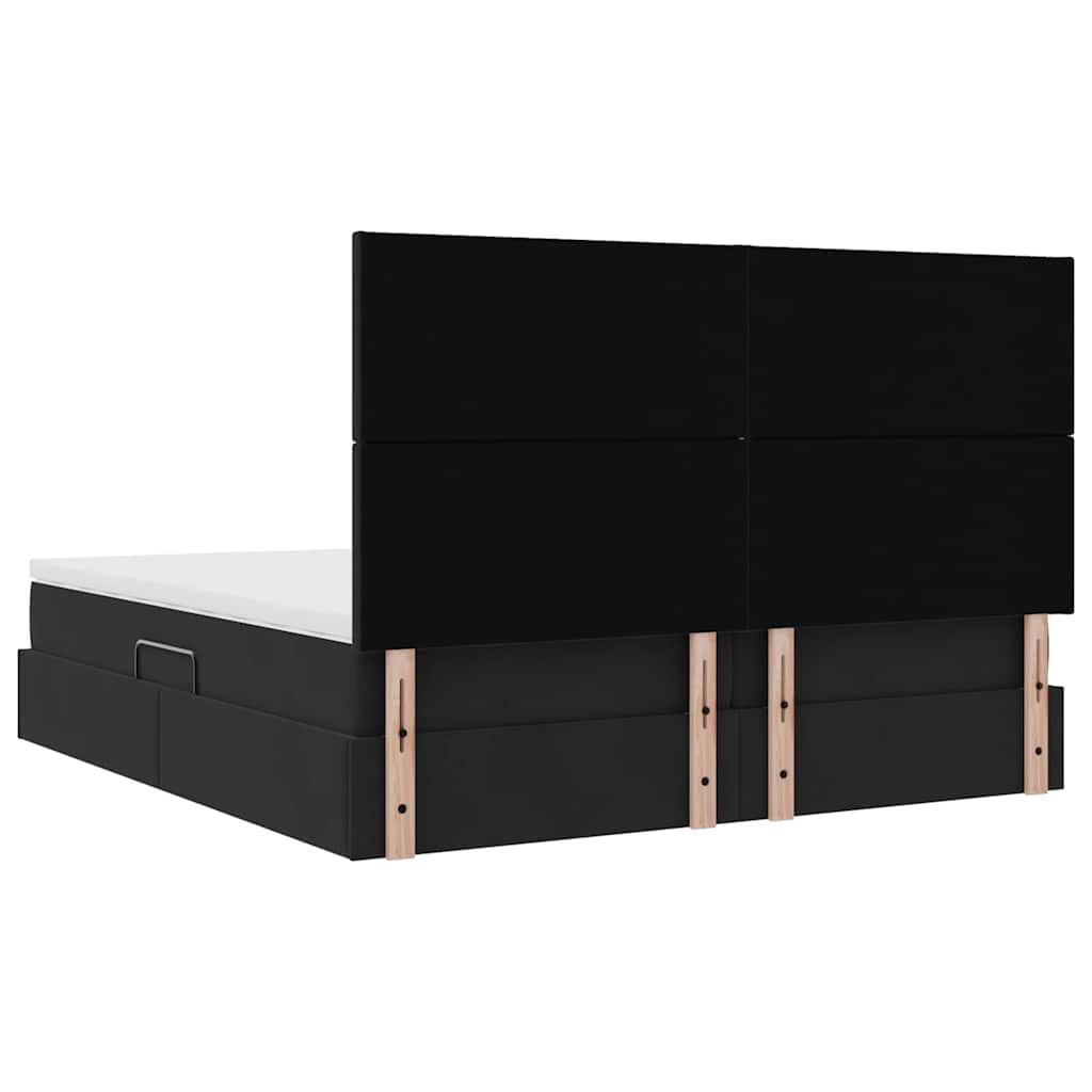 Krevet s od storage s madracem Crna 180 x 200 cm Baršun