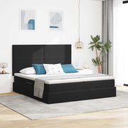 Krevet s od storage s uzglavljem Crna 200 x 200 cm Baršun