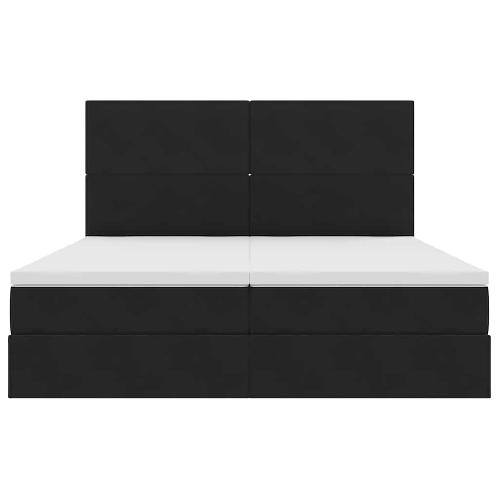 Krevet s od storage s uzglavljem Crna 200 x 200 cm Baršun