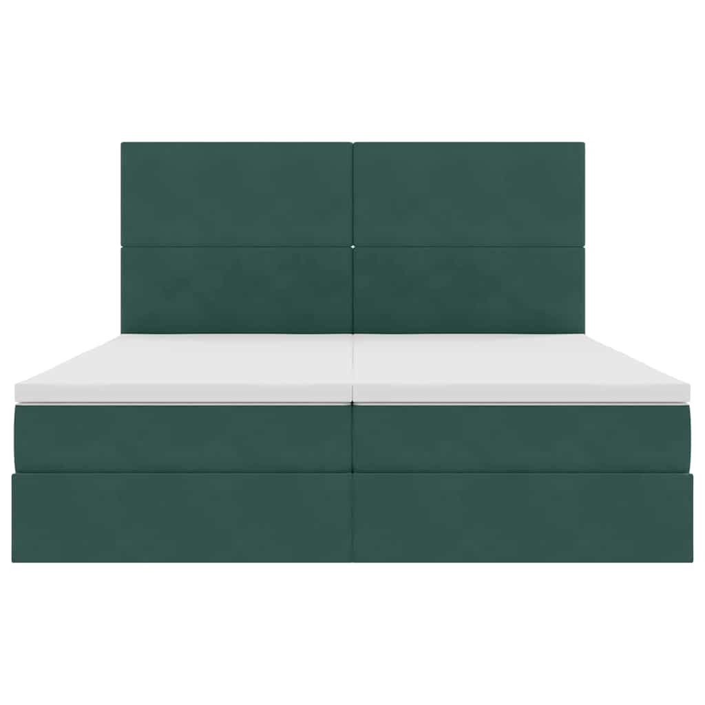 Krevet s od storage s pohranom Tamnozelena 200 x 200 cm Baršun