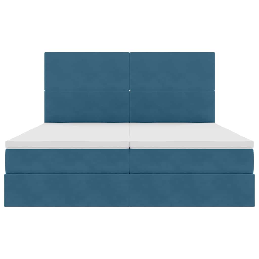 Krevet s od storage s pohranom Tamno plava 200 x 200 cm Baršun