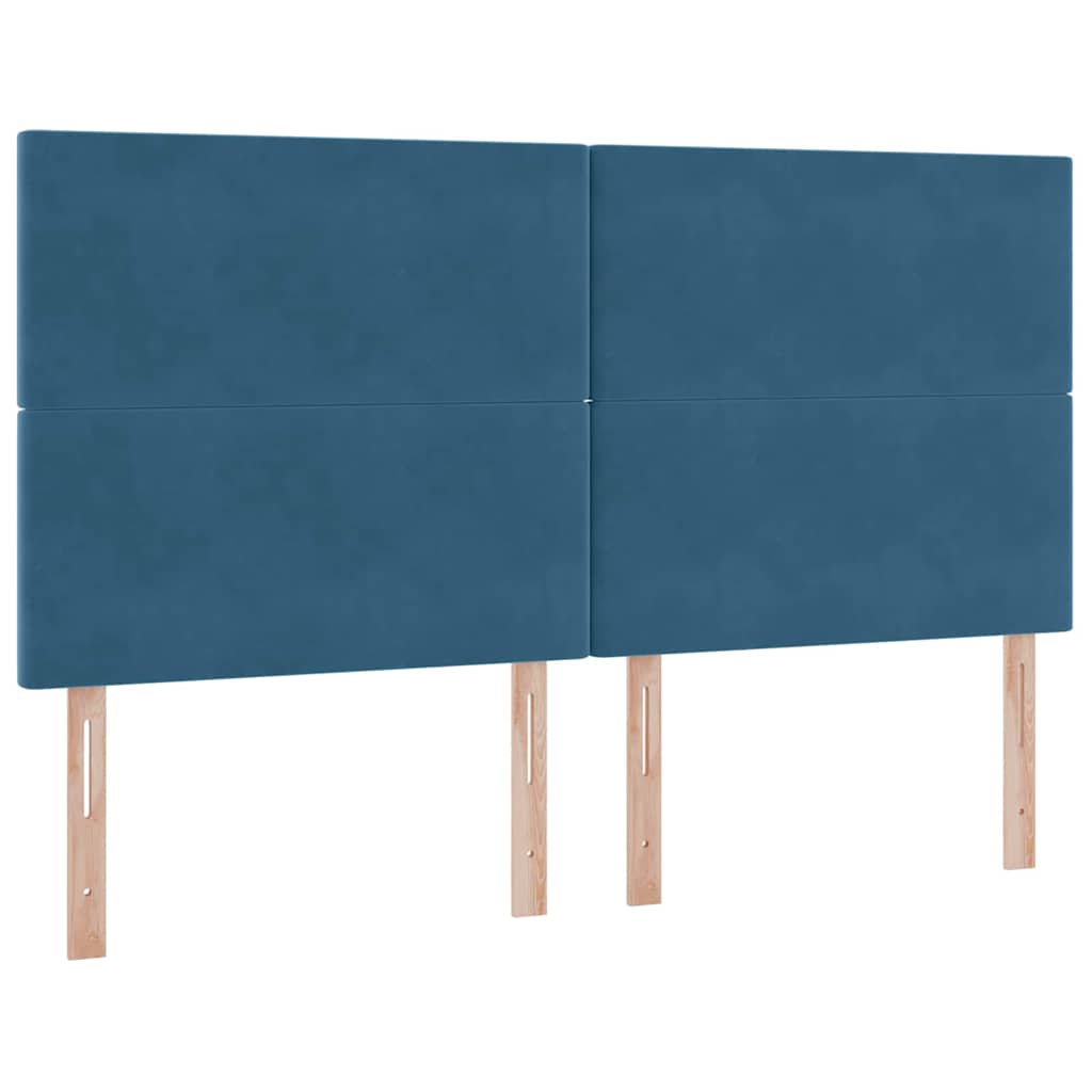 Krevet s od storage s pohranom Tamno plava 200 x 200 cm Baršun