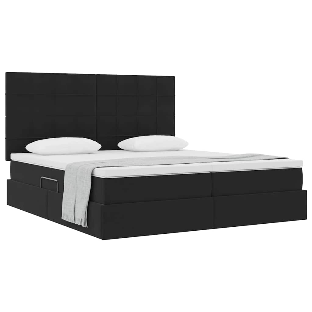 Krevet s od storage s madracem Crna 180 x 200 cm Baršun