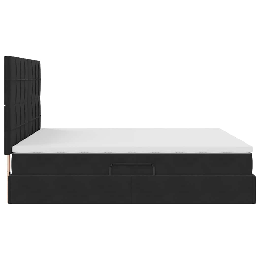 Krevet s od storage s madracem Crna 180 x 200 cm Baršun