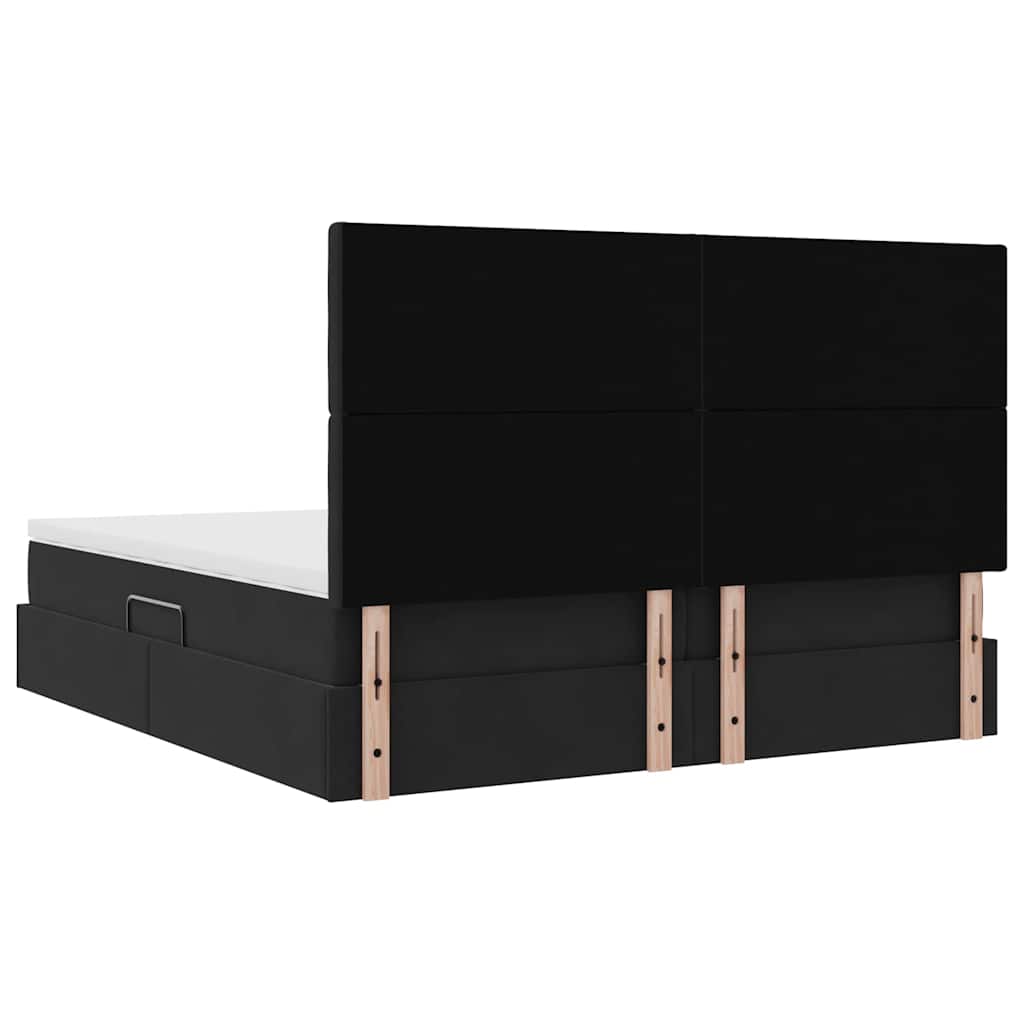 Krevet s od storage s madracem Crna 180 x 200 cm Baršun