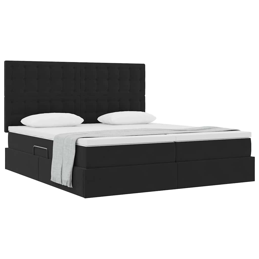 Krevet s od storage s madracem Crna 180 x 200 cm Baršun