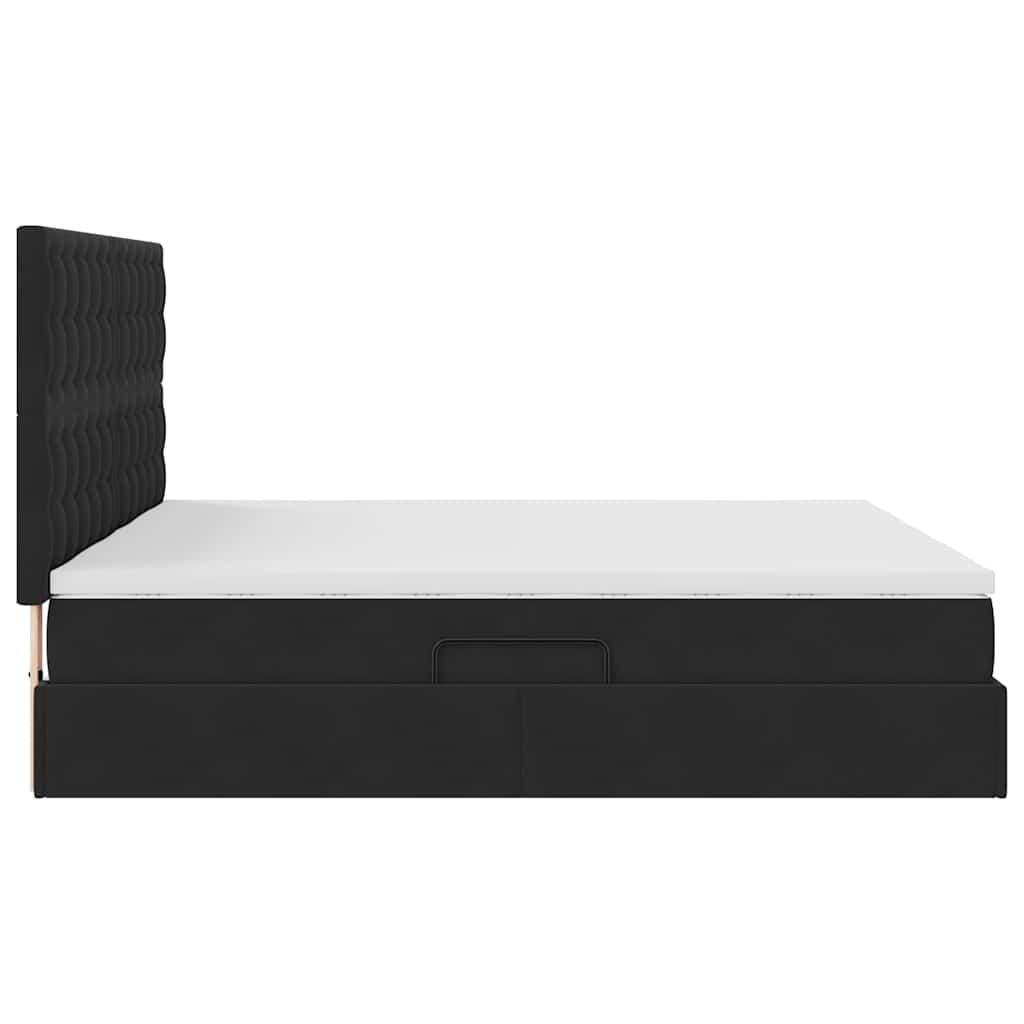 Krevet s od storage s madracem Crna 180 x 200 cm Baršun