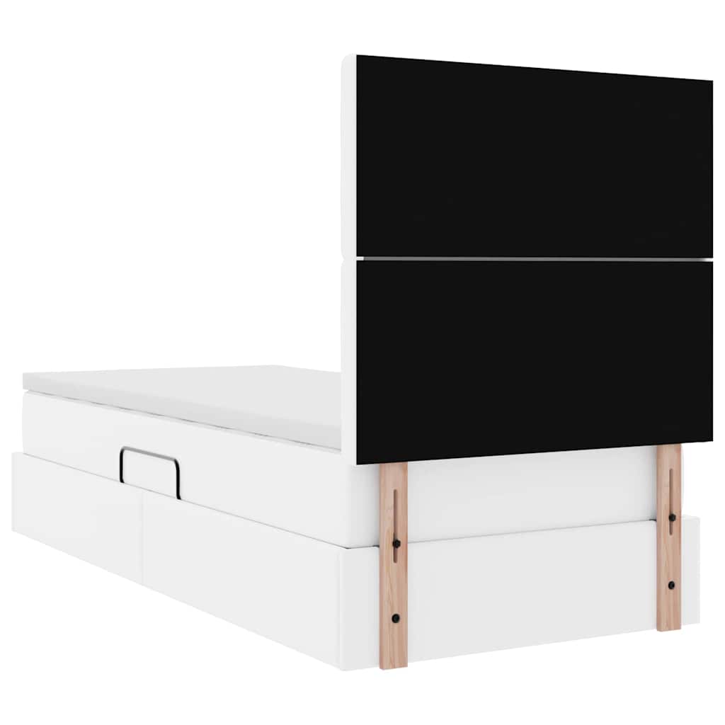 Krevet s prostorom za pohranu s LED-om Čista bijela 90 x 200 cm