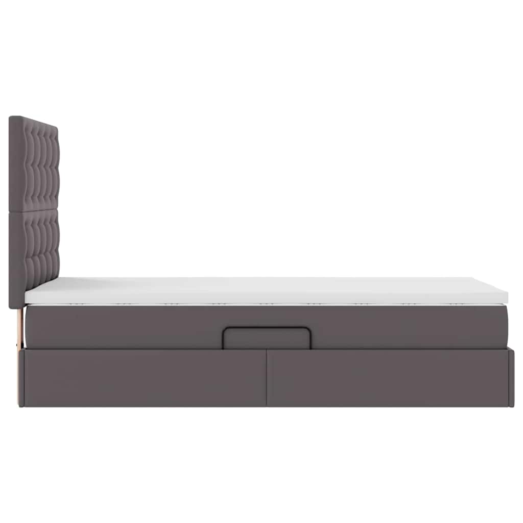 Krevet s prostorom za pohranu s LED-om Siva 100 x 200 cm