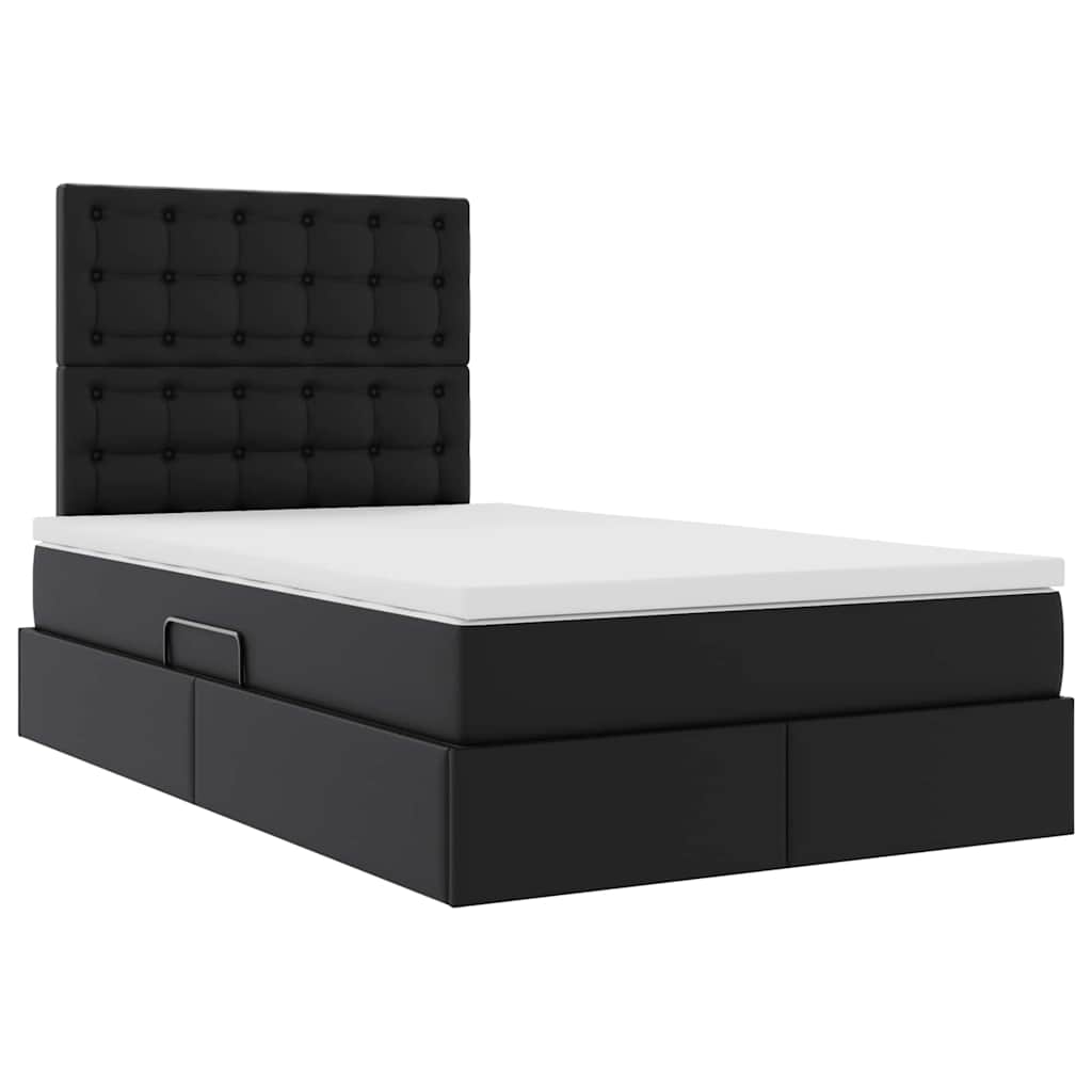 Krevet s prostorom za pohranu s LED-om Crna 120 x 190 cm