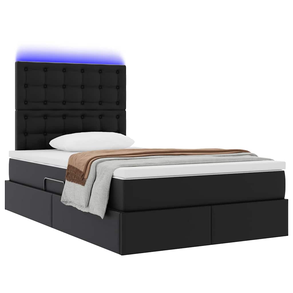 Krevet s prostorom za pohranu s LED-om Crna 120 x 190 cm