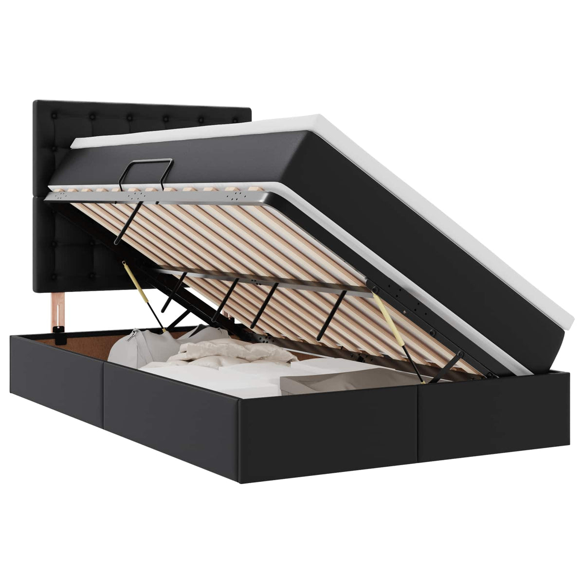 Krevet s prostorom za pohranu s LED-om Crna 120 x 200 cm