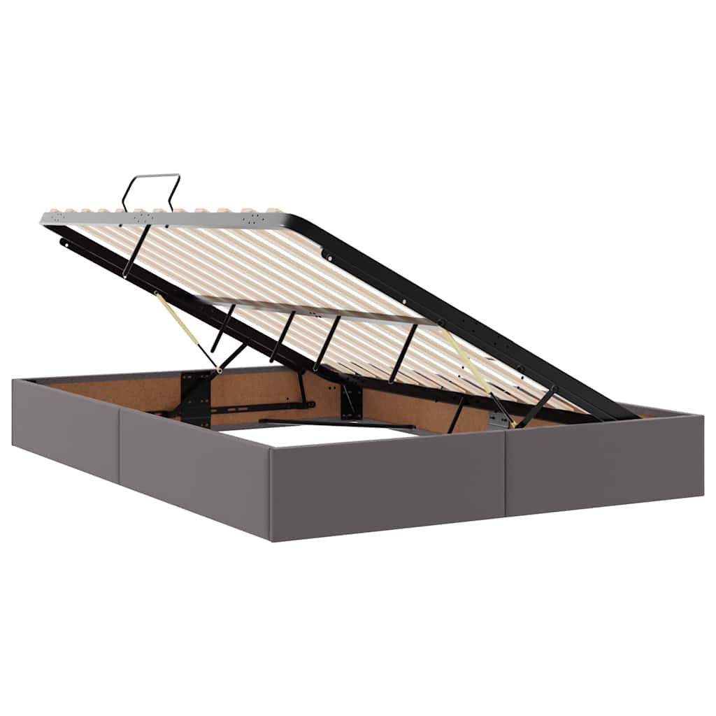 Krevet s prostorom za pohranu s LED-om Siva 140 x 190 cm