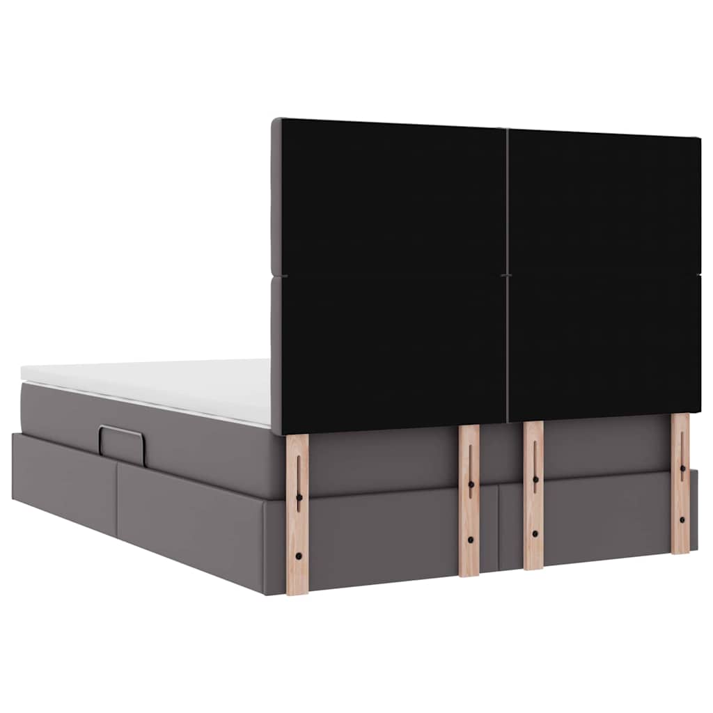 Krevet s prostorom za pohranu s LED-om Siva 140 x 190 cm
