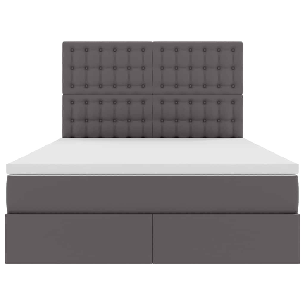 Krevet s prostorom za pohranu s LED-om Siva 140 x 190 cm