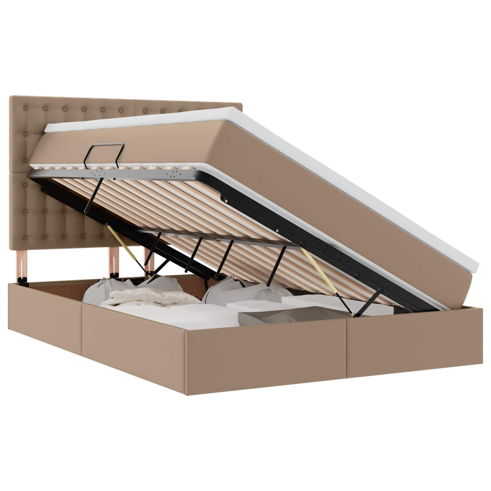Krevet s prostorom za pohranu s LED-om Kapućino 140 x 200 cm