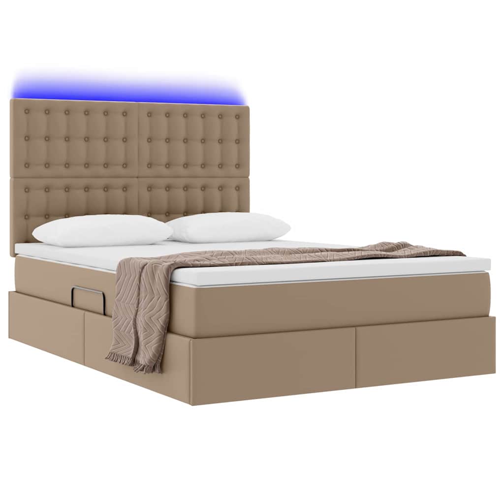 Krevet s prostorom za pohranu s LED-om Kapućino 140 x 200 cm