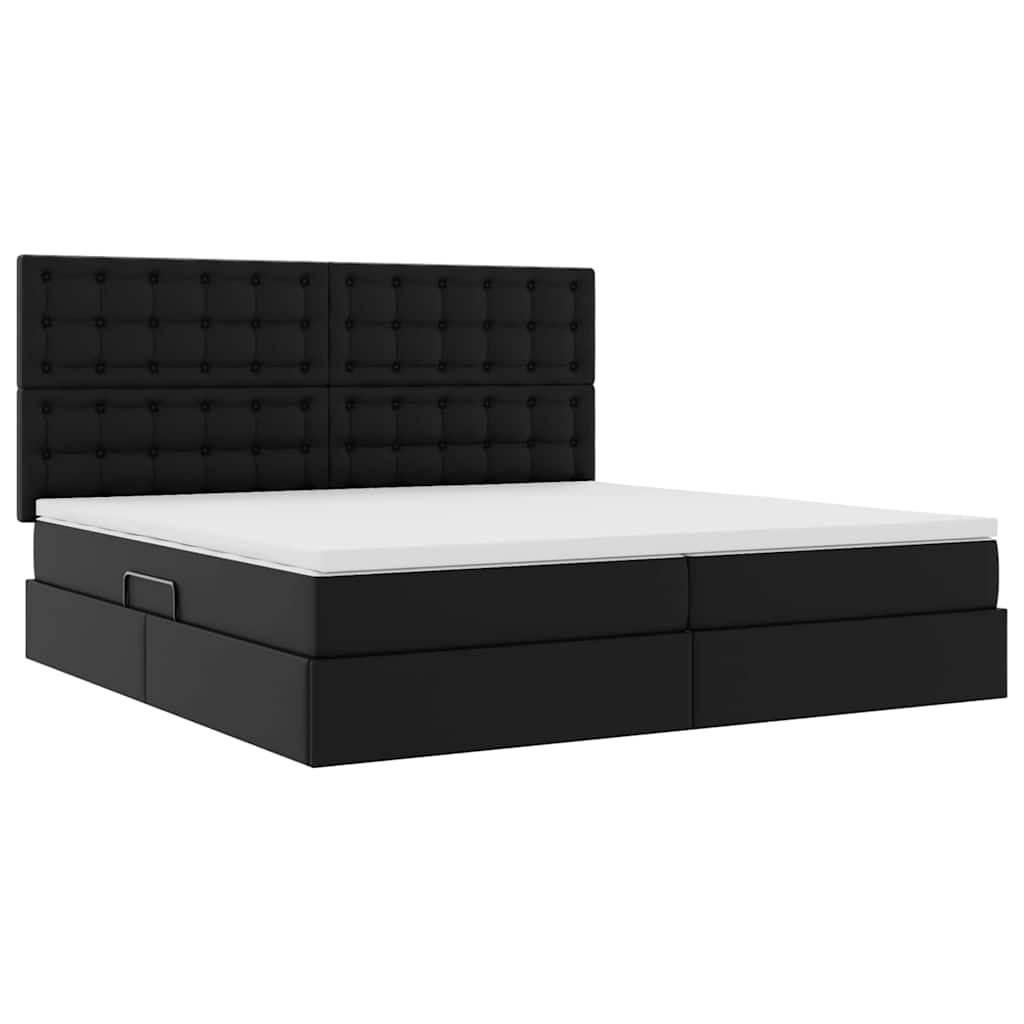 Krevet s prostorom za pohranu s LED-om Crna 200 x 200 cm