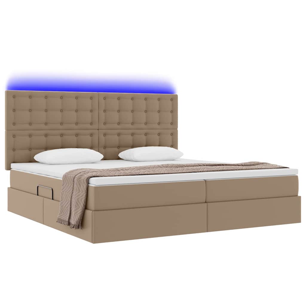 Krevet s prostorom za pohranu s LED-om Kapućino 200 x 200 cm