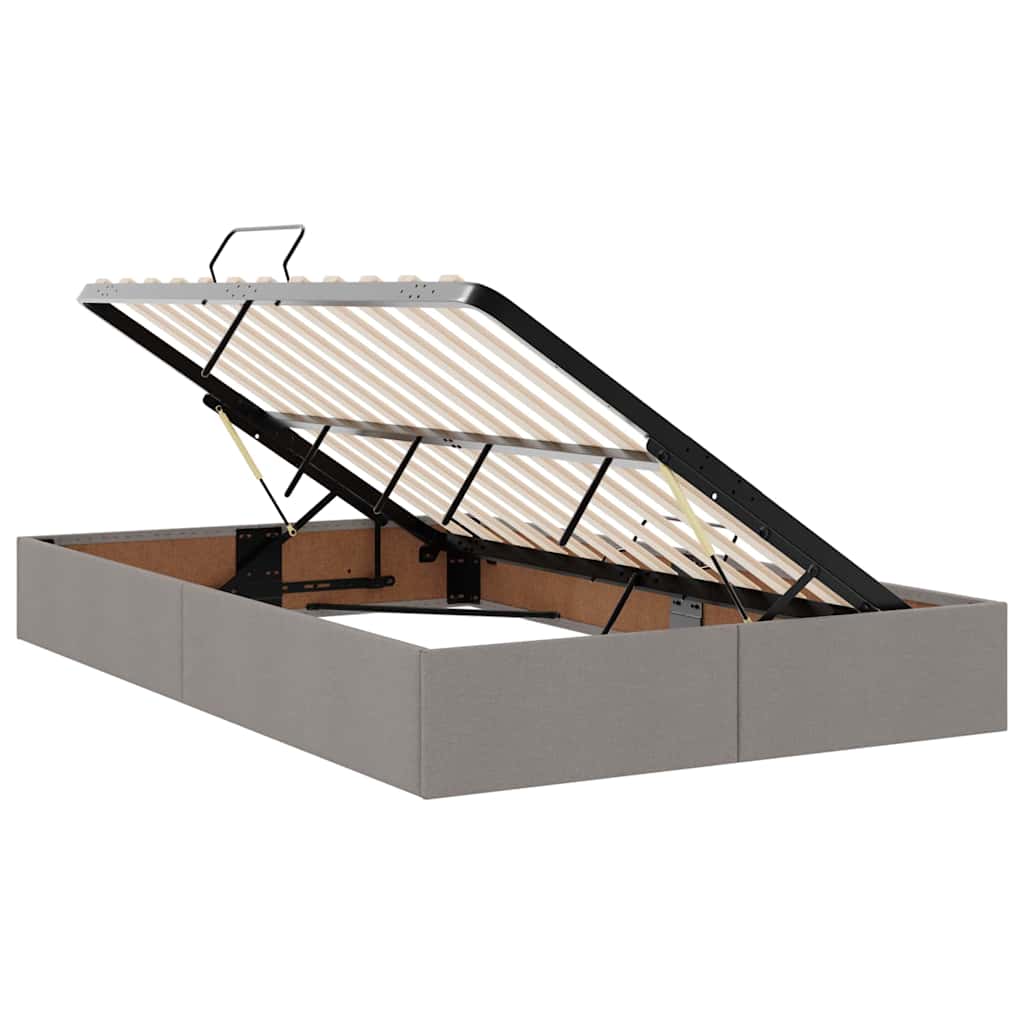 LED krevet za pohranu s madracem Sivosmeđa 120 x 200 cm Tkanina