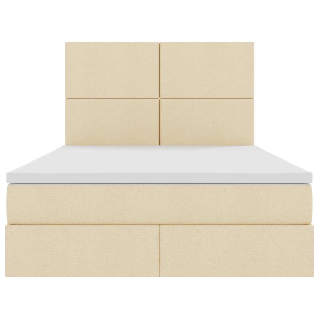 Krevet s prostorom za pohranu s LED-om Krema 140 x 190 cm