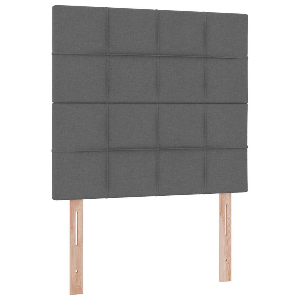 LED krevet za pohranu s madracem Tamnosiva 90 x 200 cm Tkanina