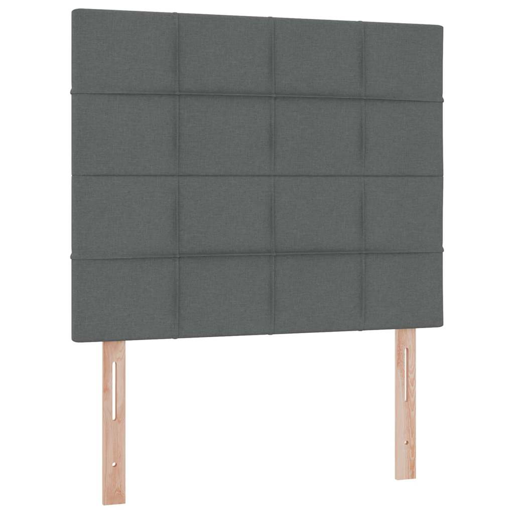 LED krevet za pohranu s madracem Tamnosiva 120 x 190 cm Tkanina
