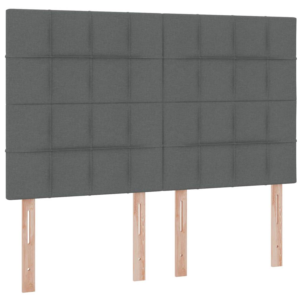 LED krevet za pohranu s madracem Tamnosiva 140 x 190 cm Tkanina