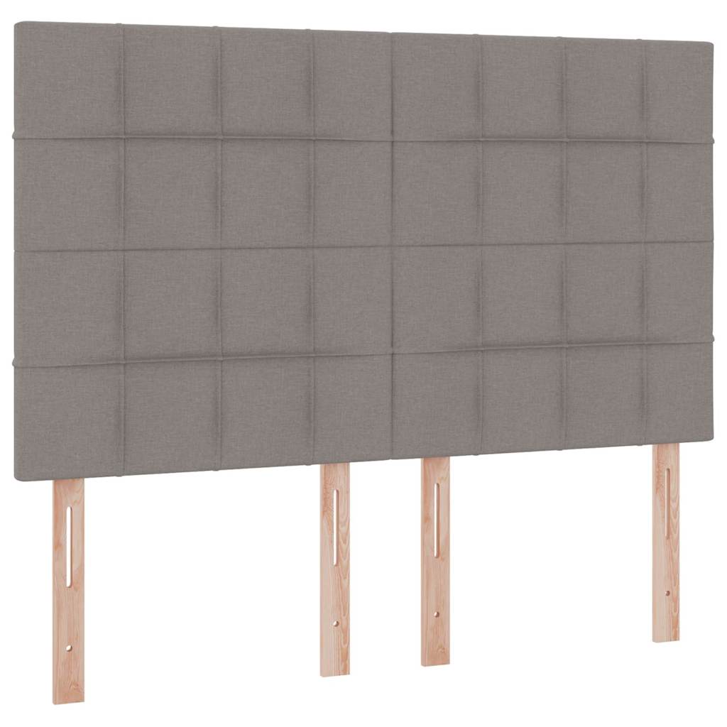 LED krevet za pohranu s madracem Sivosmeđa 140 x 200 cm Tkanina