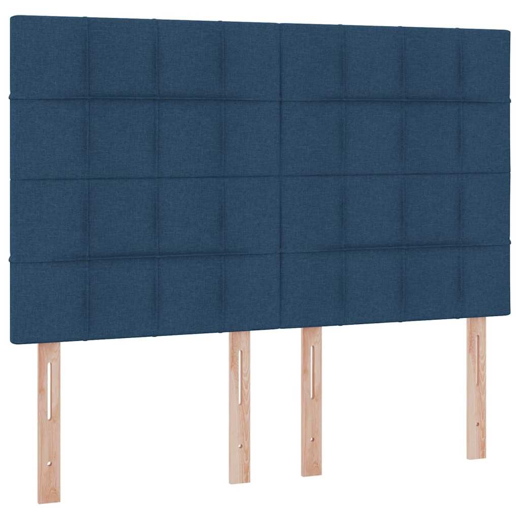 LED krevet za pohranu s madracem Plava 140 x 200 cm Tkanina