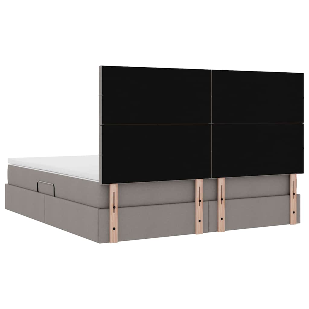 Krevet s prostorom za pohranu s LED-om Sivo-smeđa 160 x 200 cm
