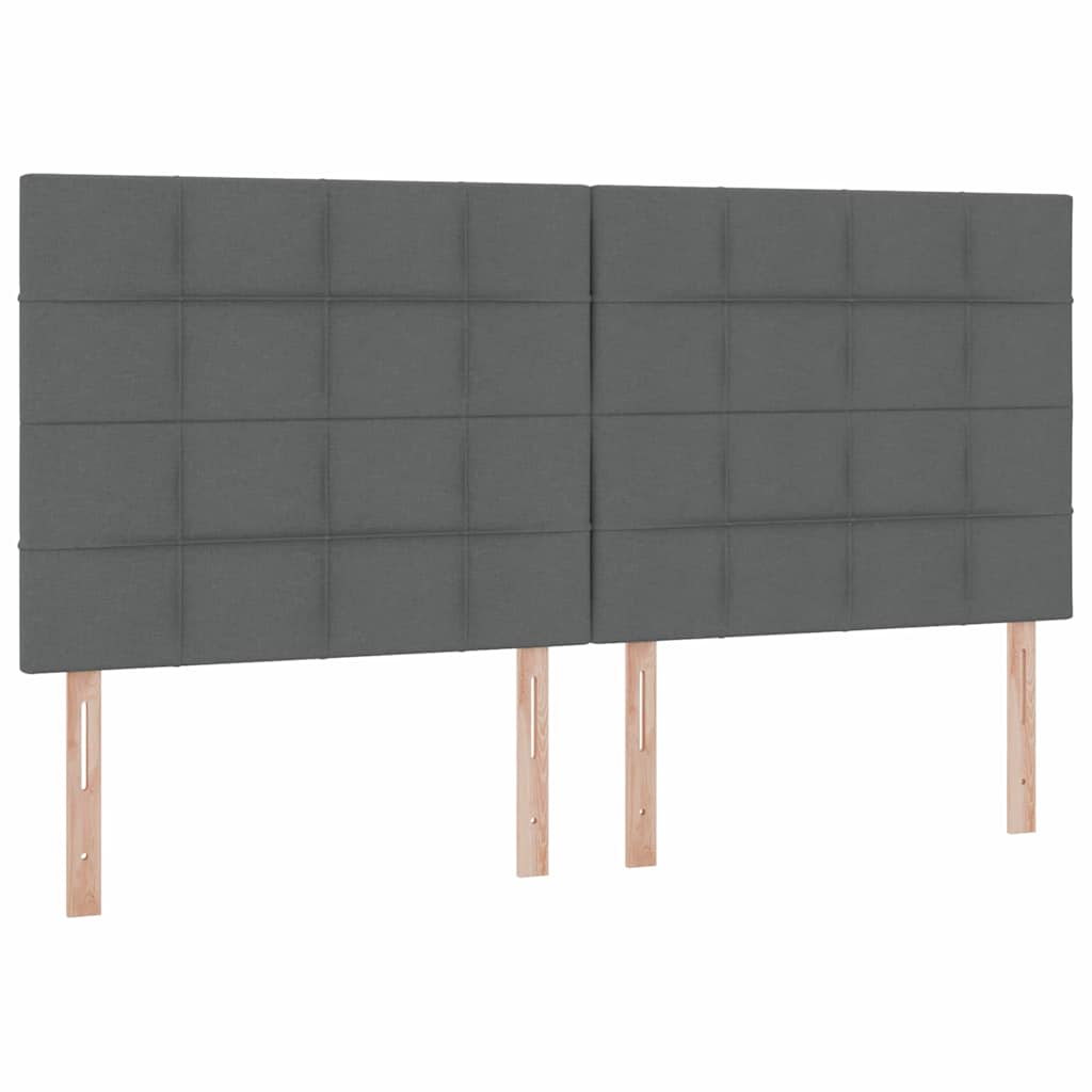 LED krevet za pohranu s madracem Tamnosiva 200 x 200 cm Tkanina