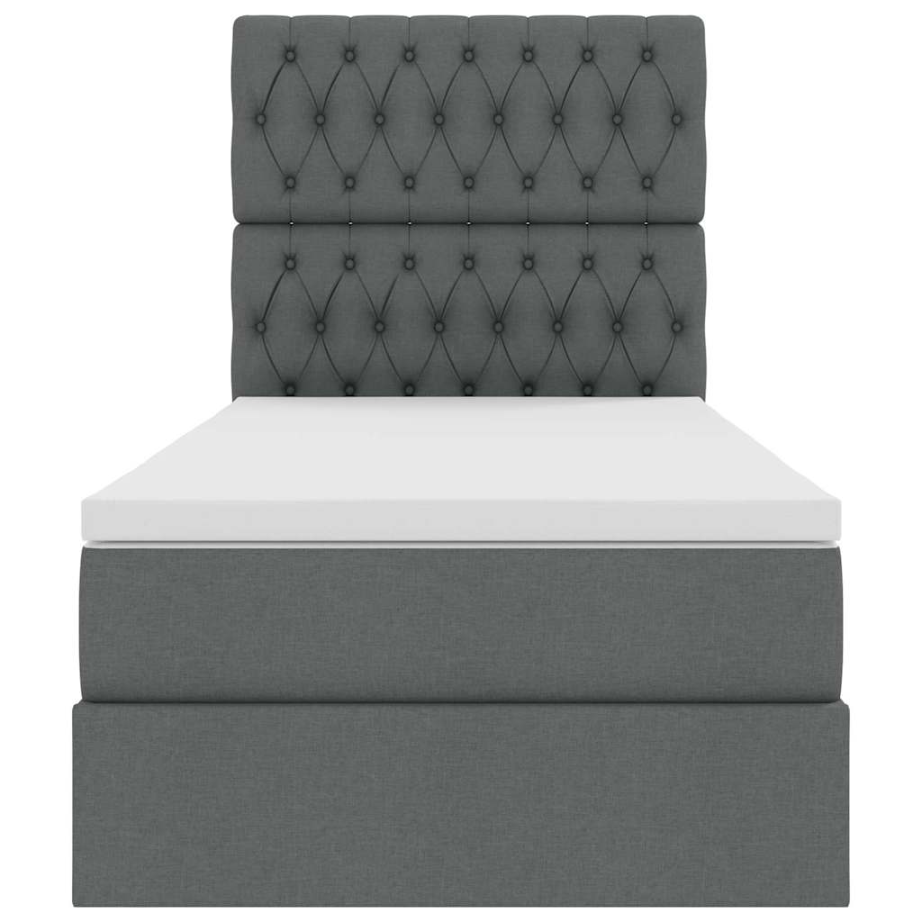 Krevet s prostorom za pohranu s LED-om Tamno siva 90 x 190 cm