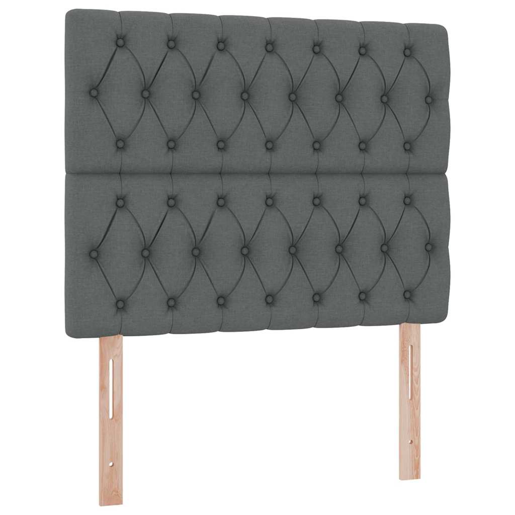 LED krevet za pohranu s madracem Tamnosiva 120 x 190 cm Tkanina