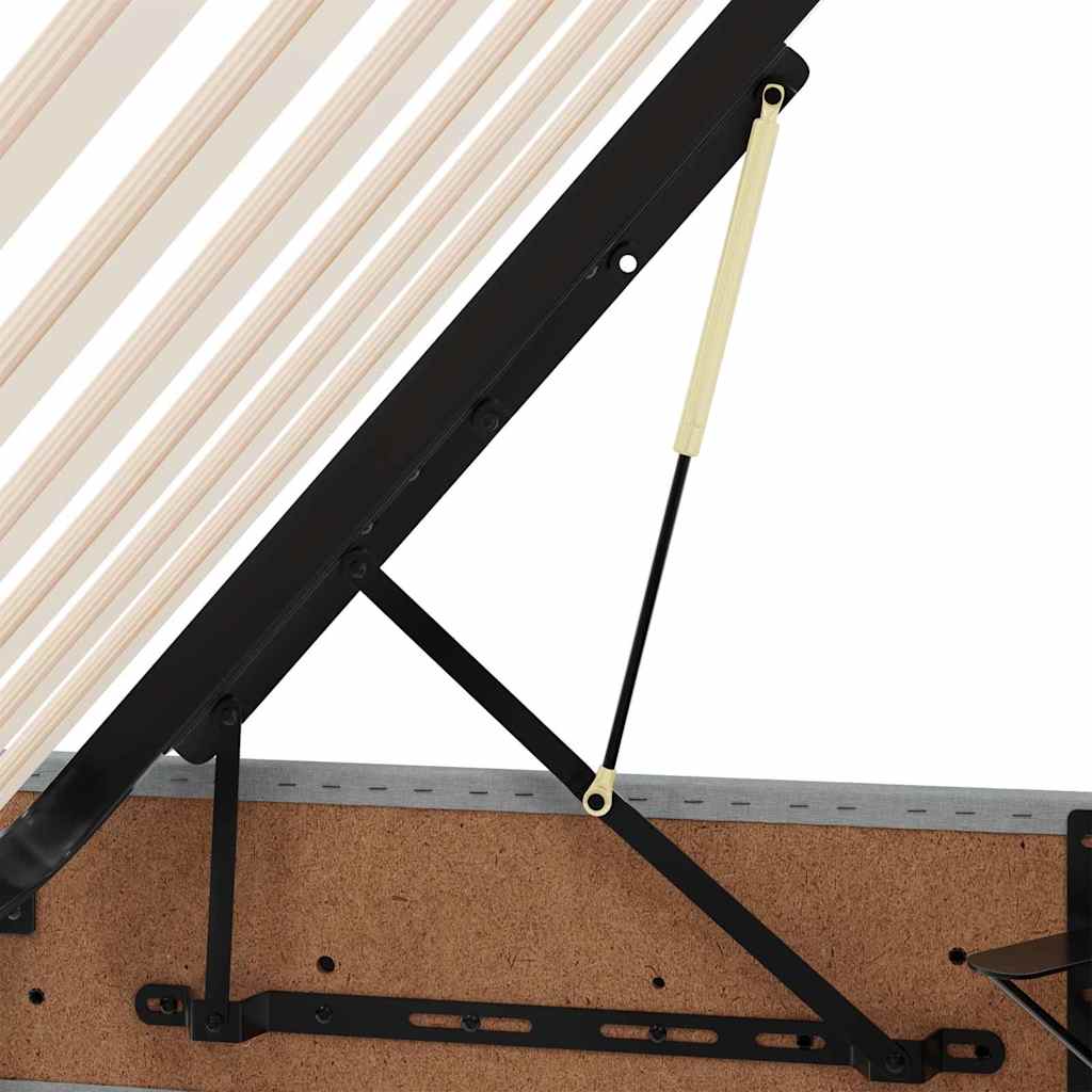 LED krevet za pohranu s madracem Svjetlosiva 90 x 190 cm
